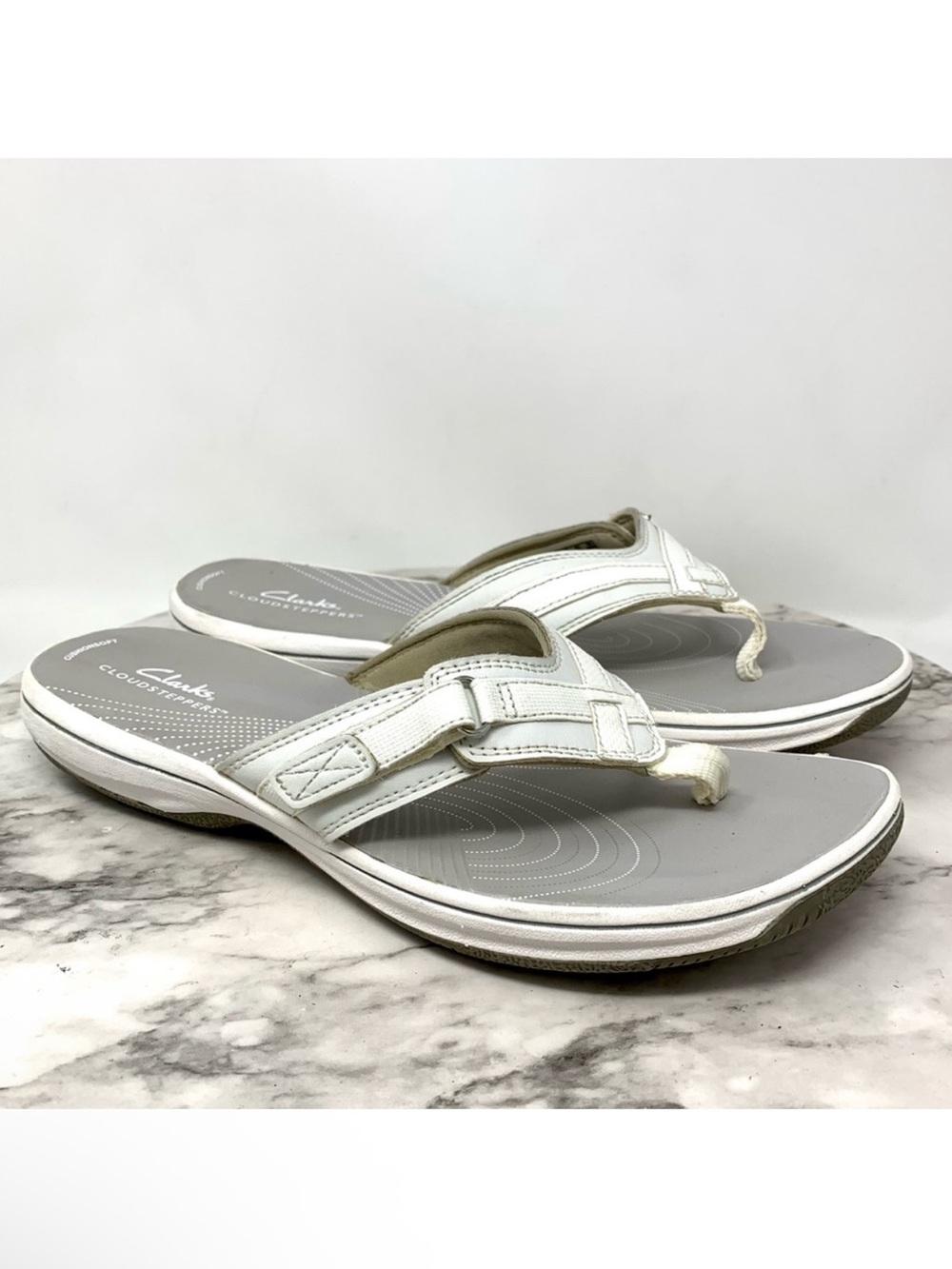 Clarks Cloudsteppers Breeze Sea Comfort Flip Flops 9 Casual Sporty Athleisure